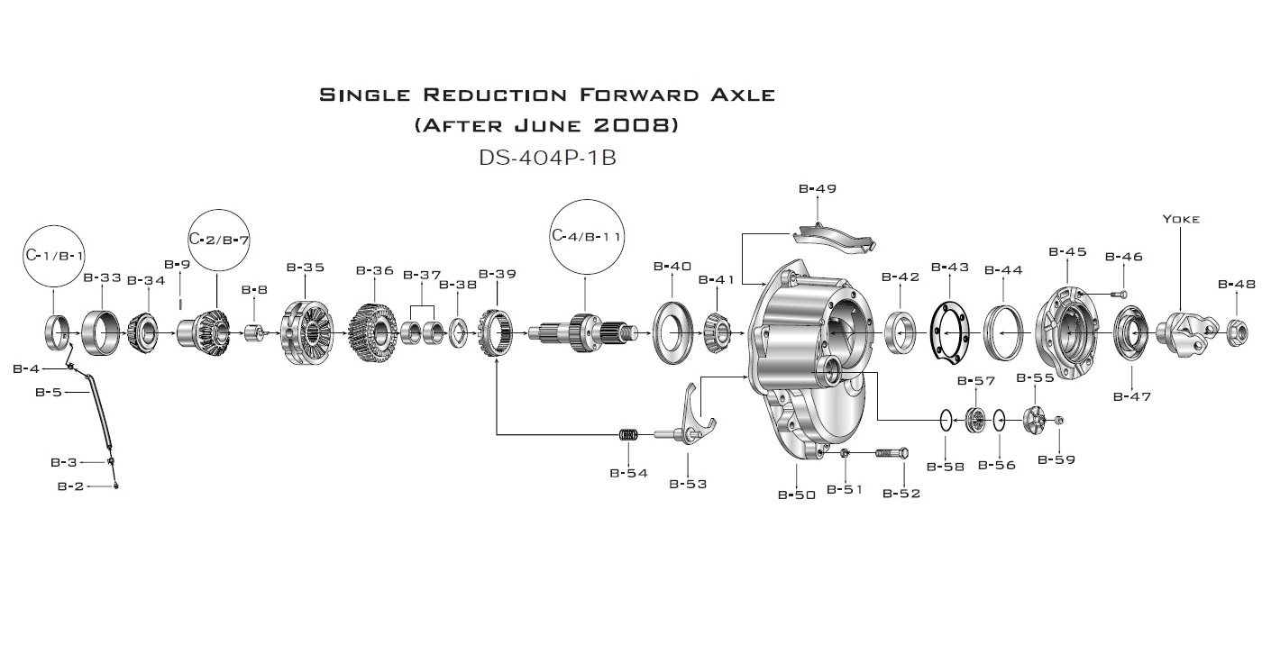 Single Reduction Forward Axle (After June 2008) Power Divider DS404